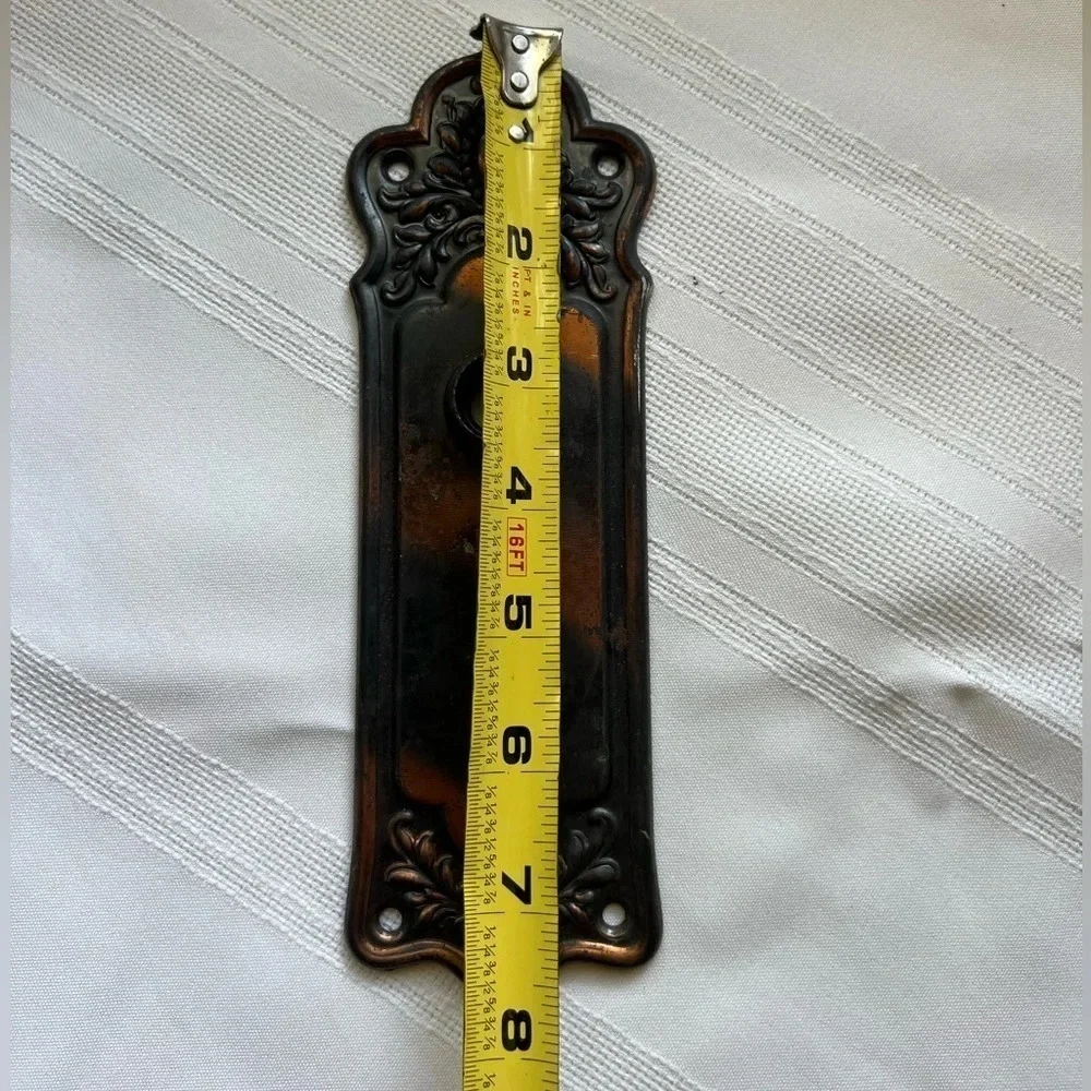 Vintage Ornate Knob Plate Reclaimed Decorative Early 1900s 8” Long